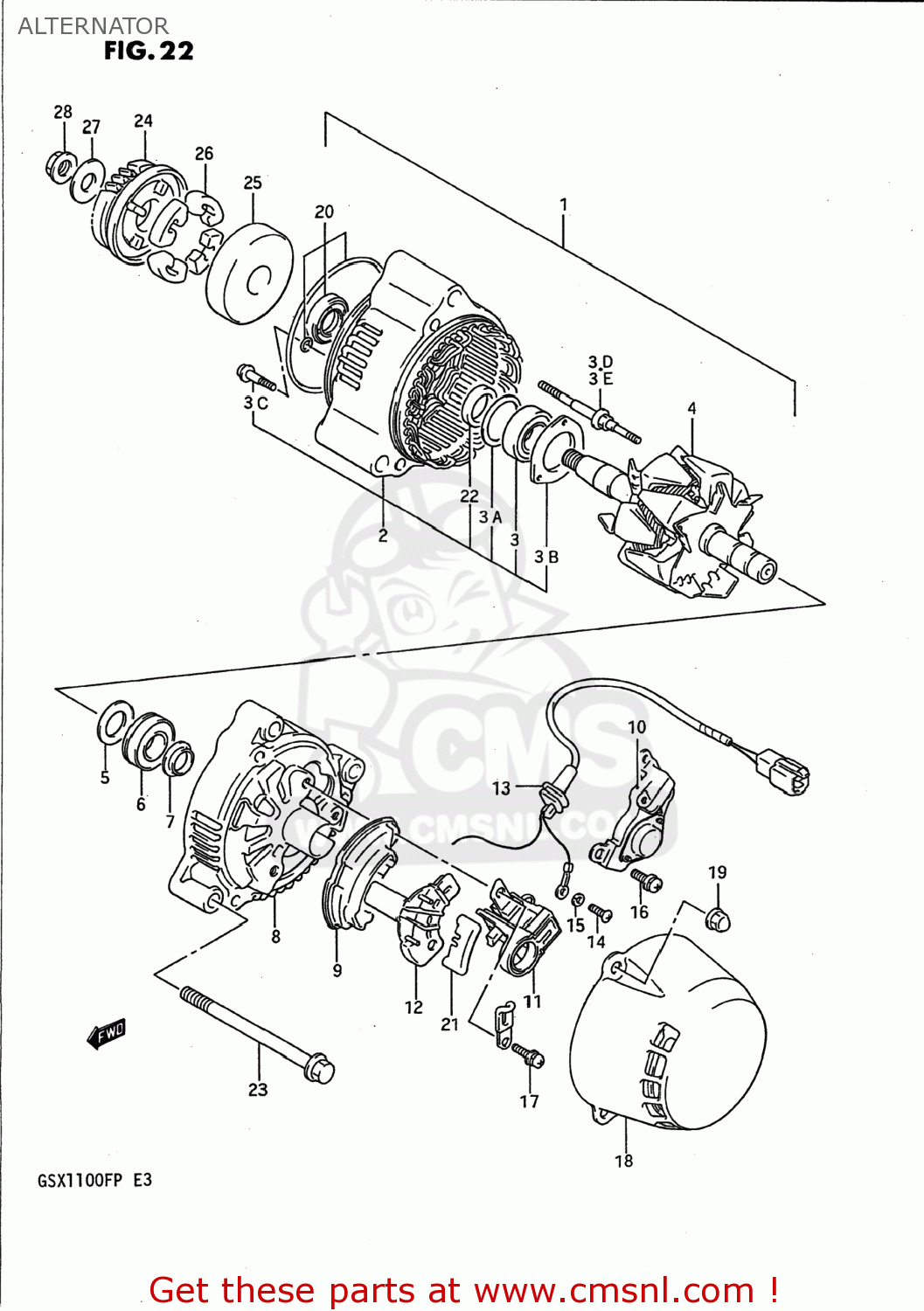 ALTERNATOR GSX1100F 1991 (M) USA (E03)
