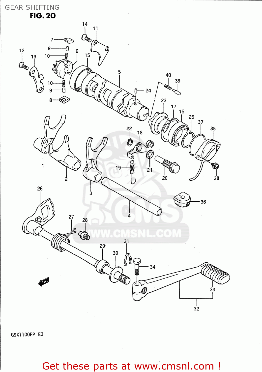 GEAR SHIFTING GSX1100F 1991 (M) USA (E03)