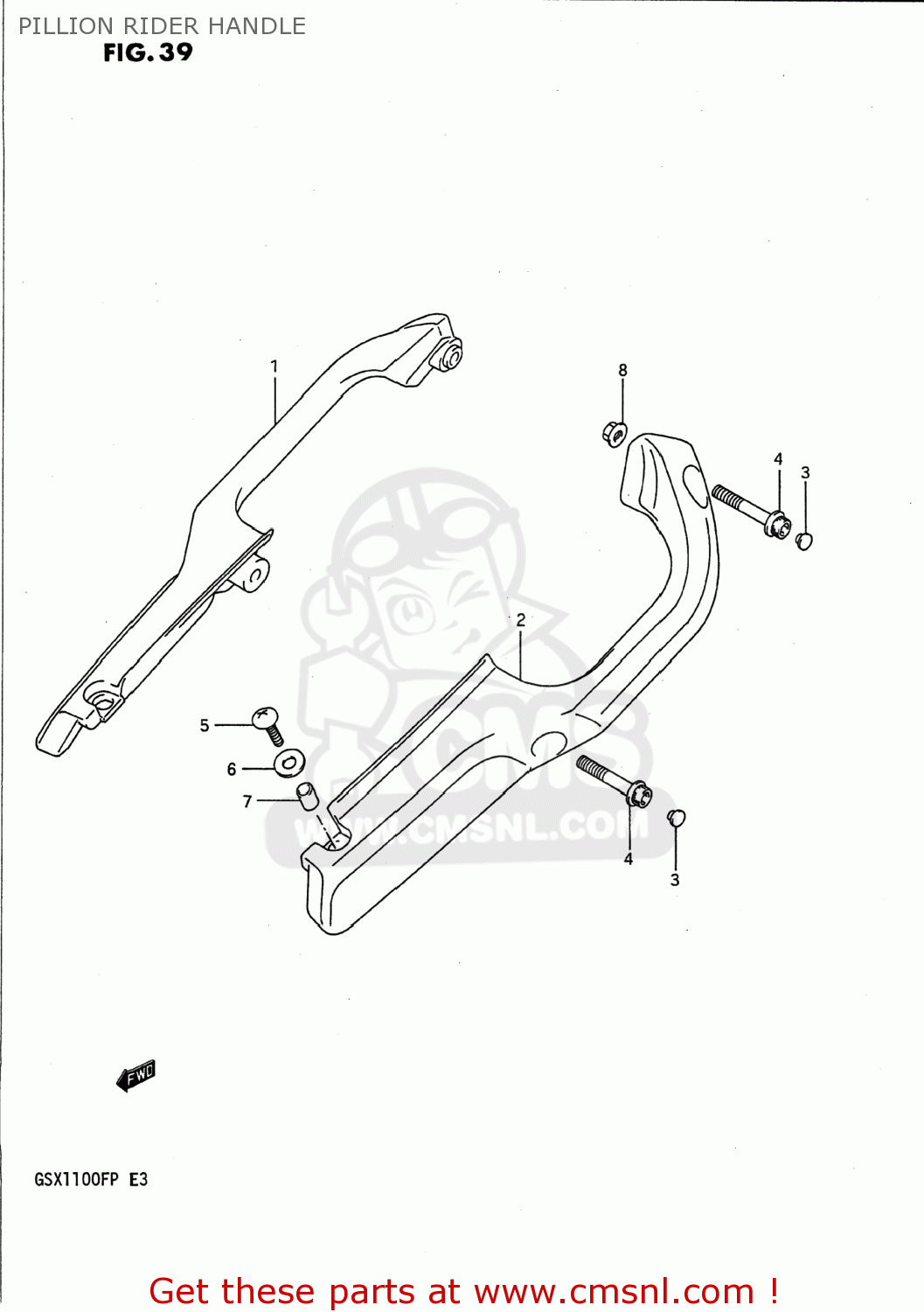 PILLION RIDER HANDLE GSX1100F 1991 (M) USA (E03)