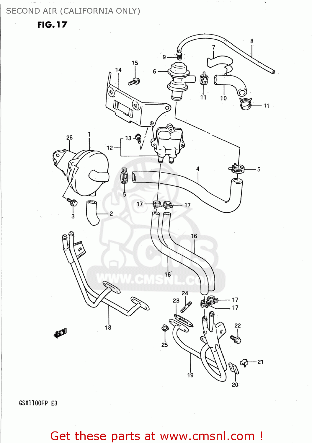 SECOND AIR (CALIFORNIA ONLY) GSX1100F 1991 (M) USA (E03)