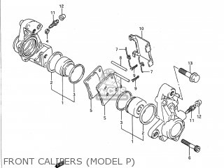 FRONT CALIPERS (MODEL P) - GSX1100F 1991 (M) USA (E03)