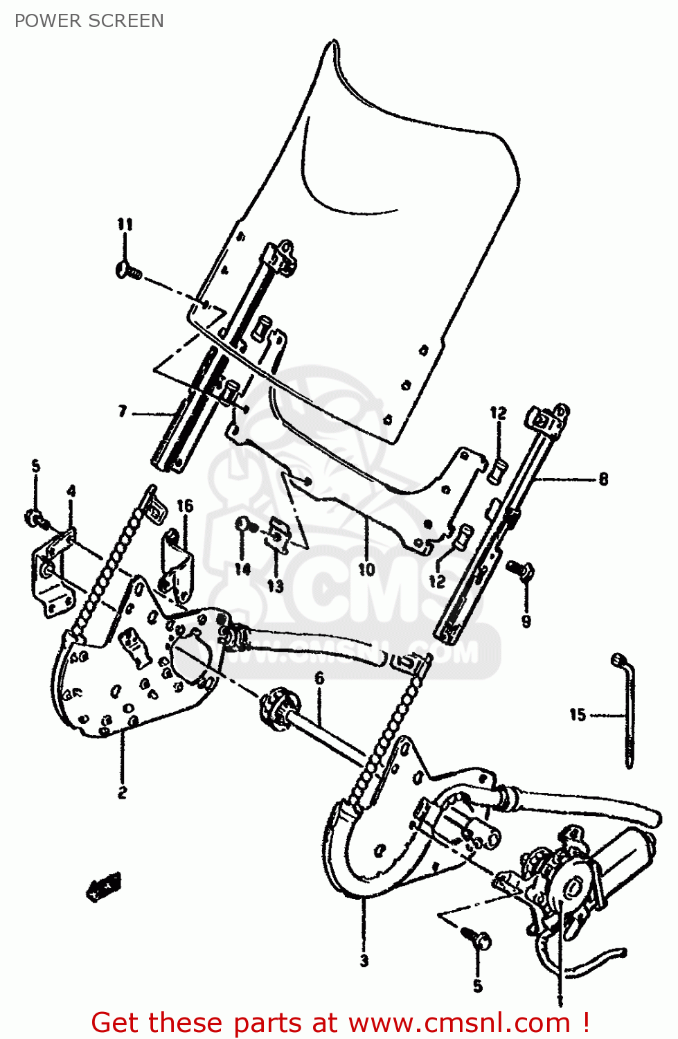 POWER SCREEN GSX1100F 1992 (N) (E01 E02 E04 15 16 17 18 21 22 24 25 34 39 53)