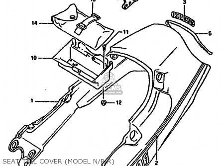 SEAT TAIL COVER (MODEL N/P/R) - GSX1100F 1992 (N) (E01 E02 E04 15 16 17 18 21 22 24 25 34 39 53)