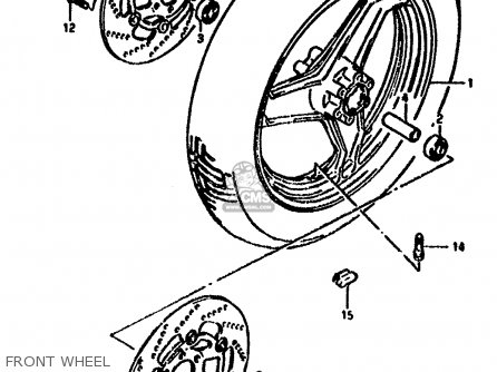 FRONT WHEEL - GSX1100F 1992 (N) (E01 E02 E04 15 16 17 18 21 22 24 25 34 39 53)