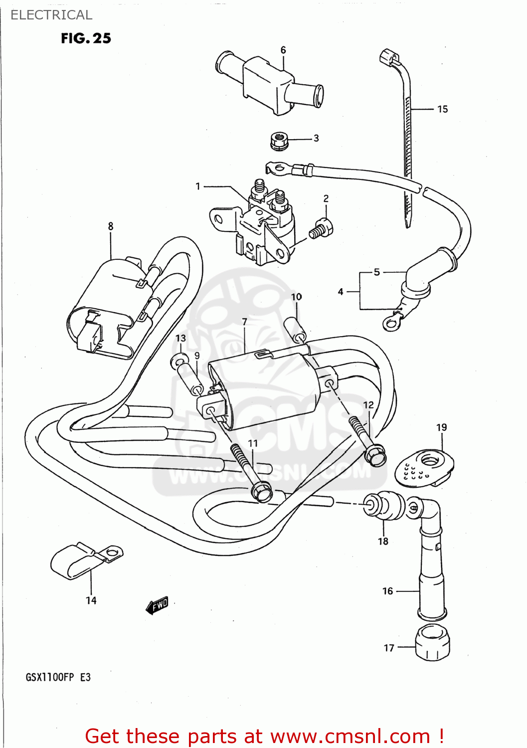 Suzuki GSX1100F 1992 (N) USA (E03) ELECTRICAL - buy original ELECTRICAL ...