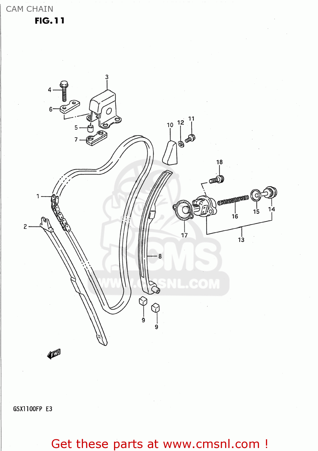 CAM CHAIN GSX1100F 1992 (N) USA (E03)