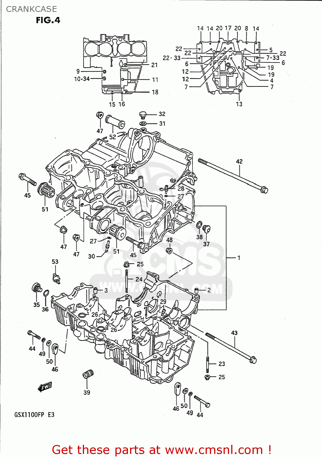 CRANKCASE GSX1100F 1992 (N) USA (E03)