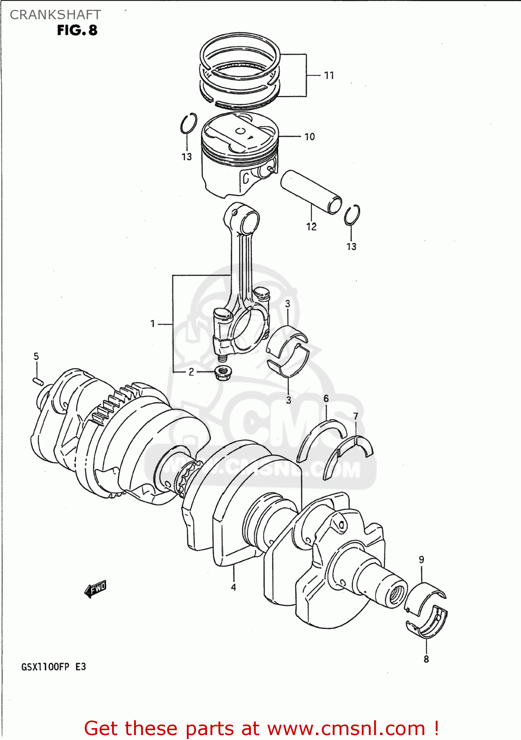 CRANKSHAFT GSX1100F 1992 (N) USA (E03)