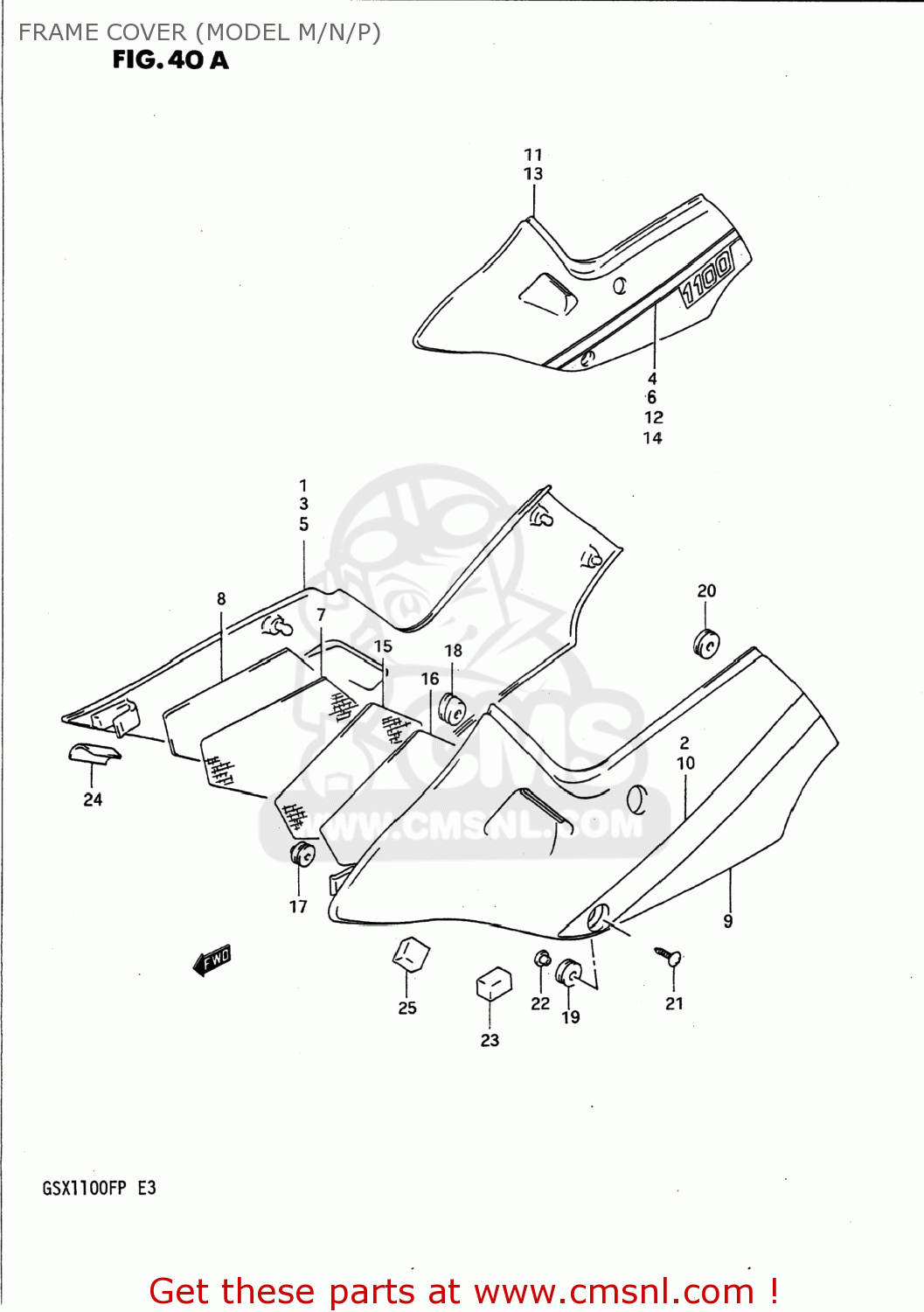 FRAME COVER (MODEL M/N/P) GSX1100F 1992 (N) USA (E03)