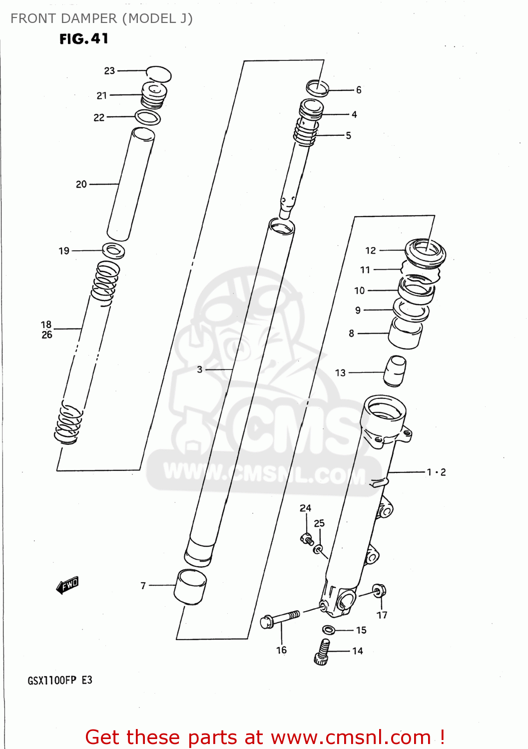 FRONT DAMPER (MODEL J) GSX1100F 1992 (N) USA (E03)