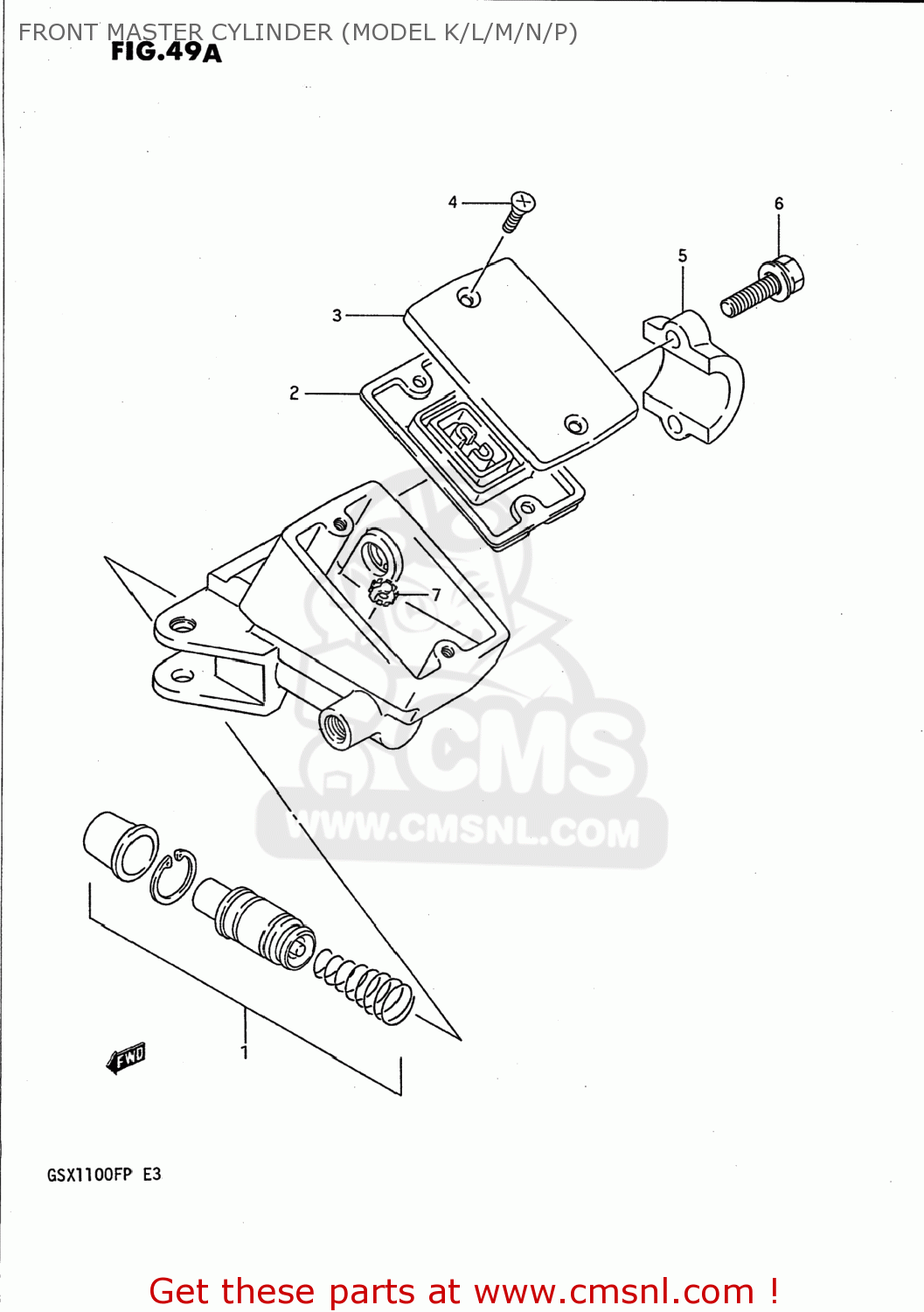 FRONT MASTER CYLINDER (MODEL K/L/M/N/P) GSX1100F 1992 (N) USA (E03)