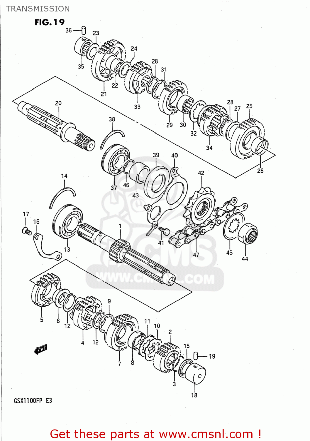 TRANSMISSION GSX1100F 1992 (N) USA (E03)