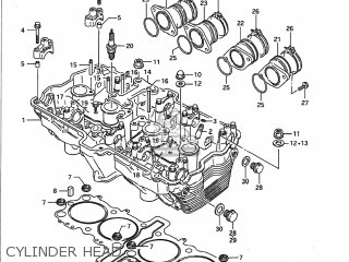 CYLINDER HEAD - GSX1100F 1992 (N) USA (E03)