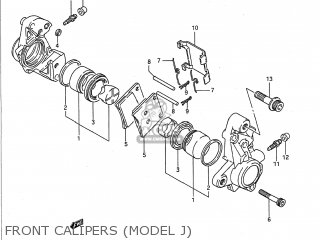FRONT CALIPERS (MODEL J) - GSX1100F 1992 (N) USA (E03)