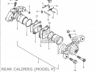 REAR CALIPERS (MODEL P) - GSX1100F 1992 (N) USA (E03)