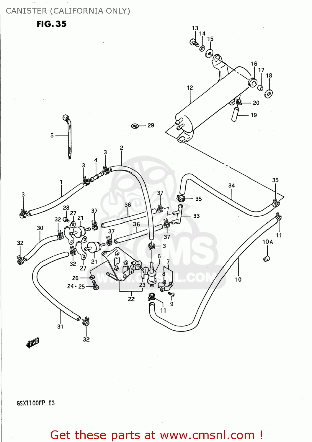 CANISTER (CALIFORNIA ONLY) GSX1100F 1993 (P) USA (E03)