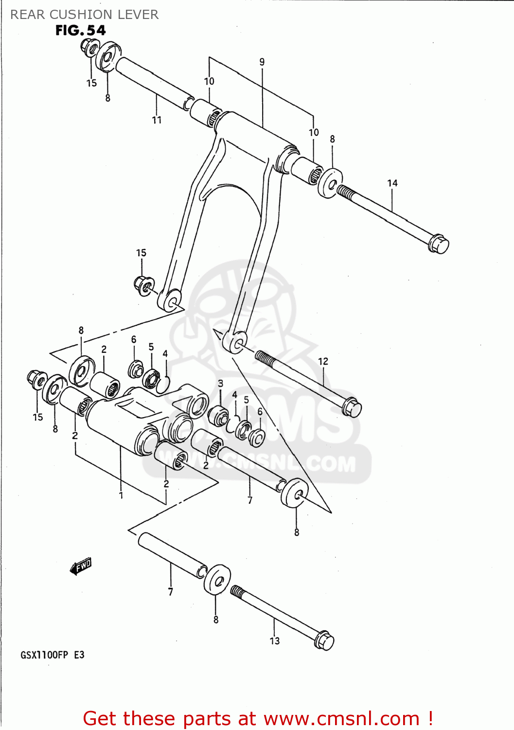 REAR CUSHION LEVER GSX1100F 1993 (P) USA (E03)