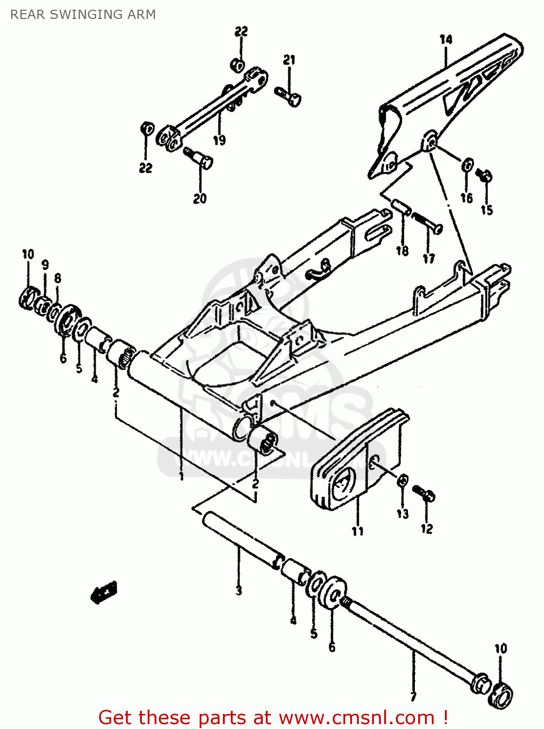 REAR SWINGING ARM GSX1100F 1993 (P) ZWITZERLAND (E18)