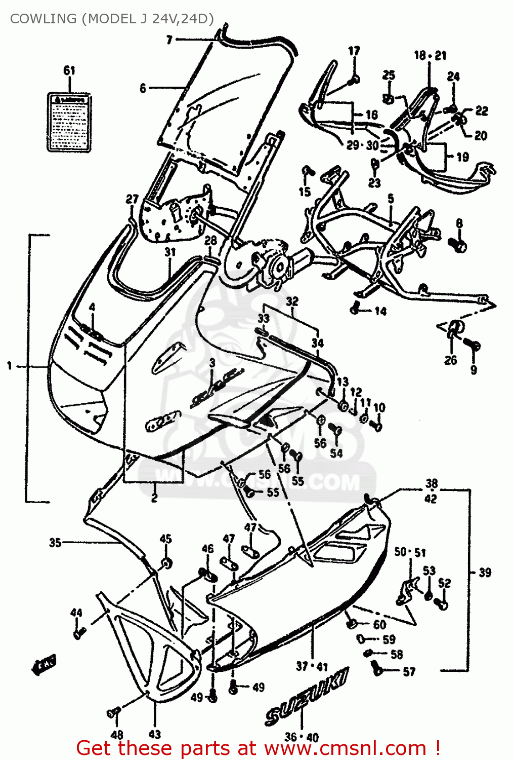 COWLING (MODEL J 24V,24D) GSX1100F 1993 (P) ZWITZERLAND (E18)