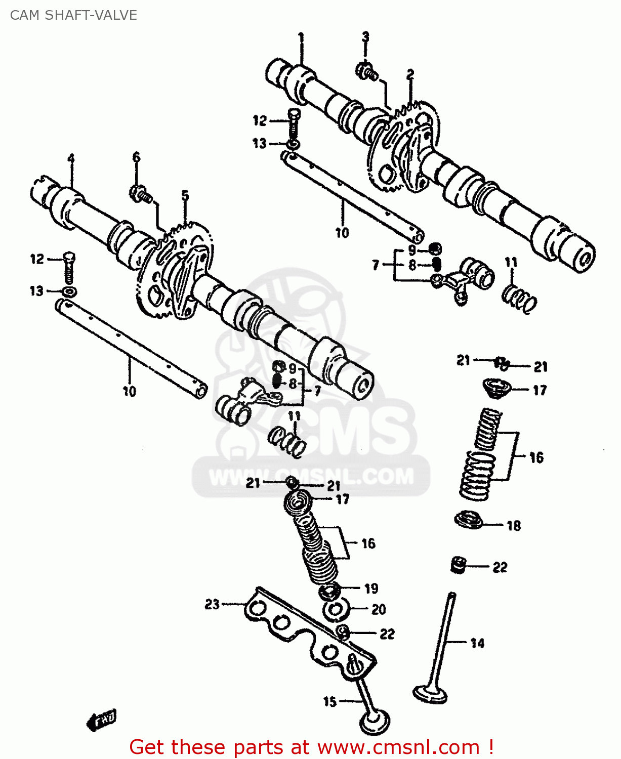 CAM SHAFT-VALVE GSX1100F 1994 (R) (E02 E04 E15 E17 E18 E21 E22 E25 E34 E53)