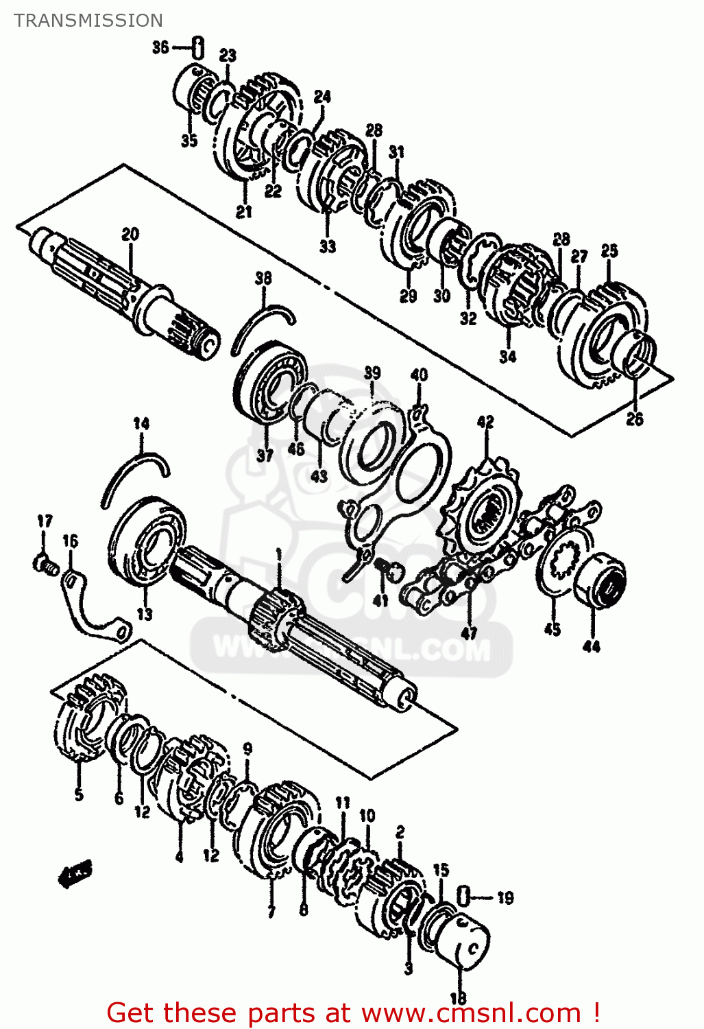 TRANSMISSION GSX1100F 1994 (R) (E02 E04 E15 E17 E18 E21 E22 E25 E34 E53)