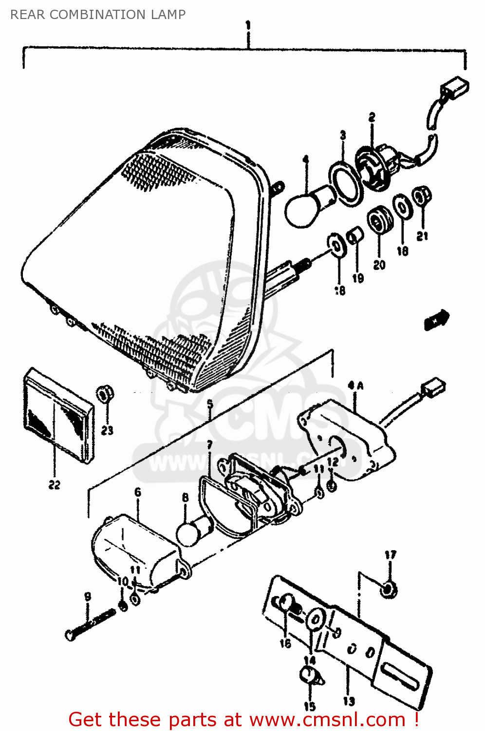 REAR COMBINATION LAMP GSX1100F 1994 (R) (E02 E04 E15 E17 E18 E21 E22 E25 E34 E53)