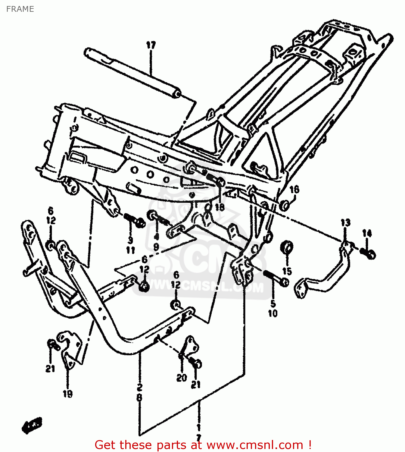 FRAME GSX1100F 1994 (R) (E02 E04 E15 E17 E18 E21 E22 E25 E34 E53)