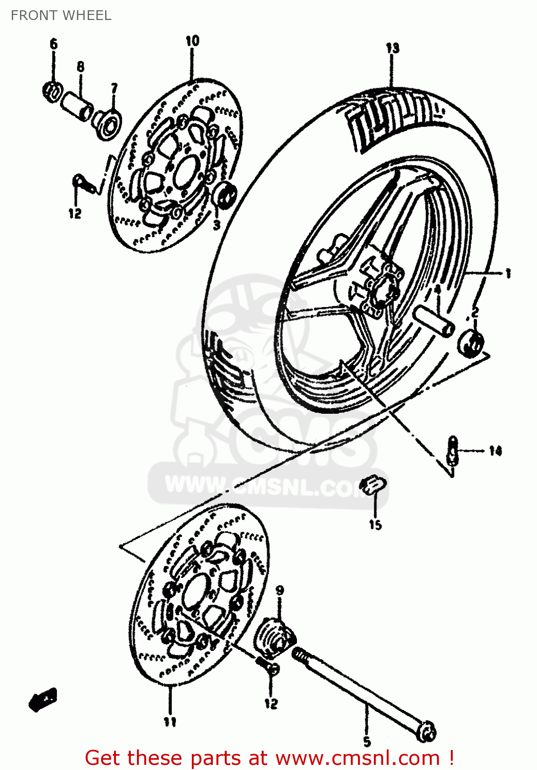 FRONT WHEEL GSX1100F 1994 (R) (E02 E04 E15 E17 E18 E21 E22 E25 E34 E53)