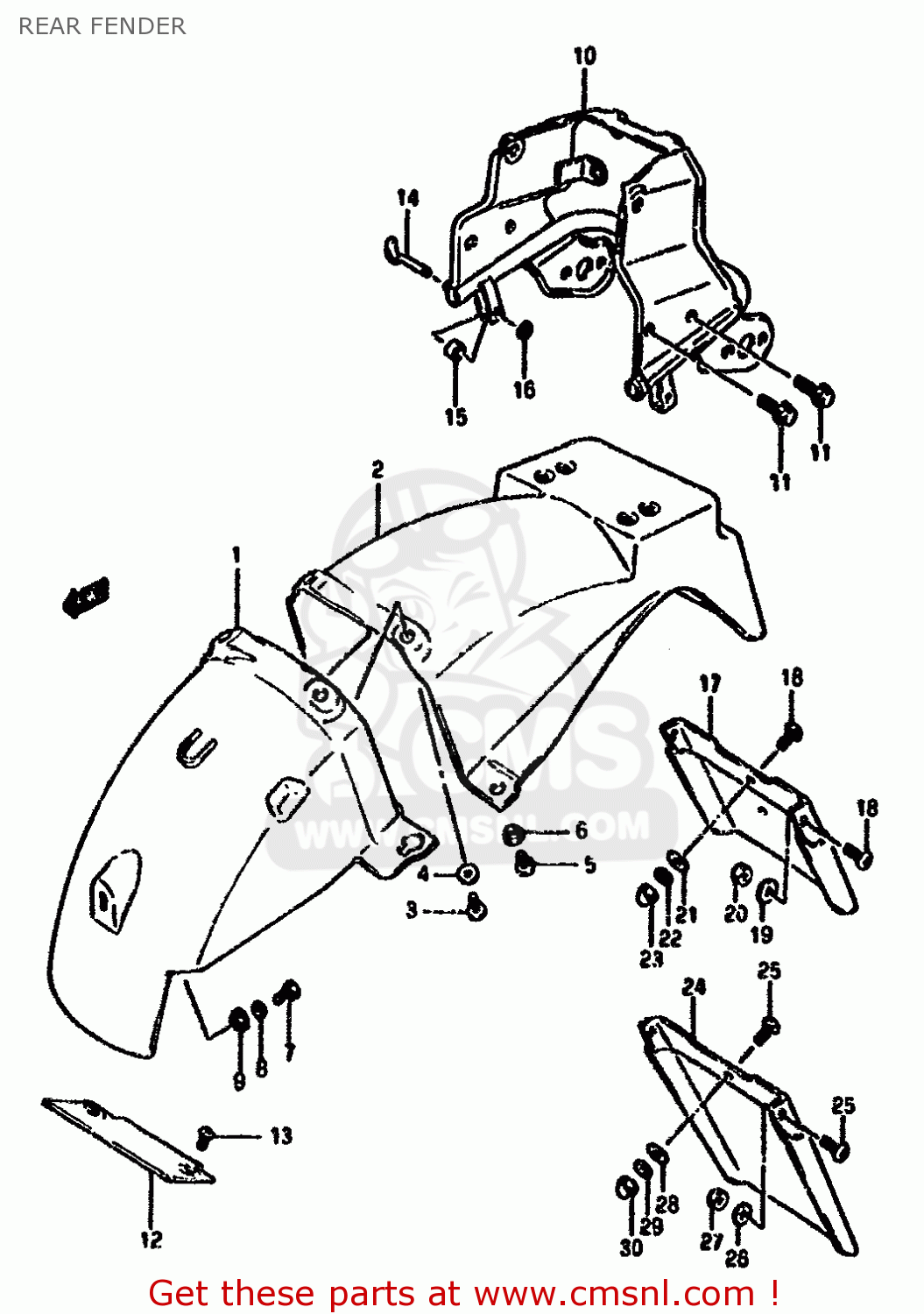 REAR FENDER GSX1100F 1994 (R) (E02 E04 E15 E17 E18 E21 E22 E25 E34 E53)