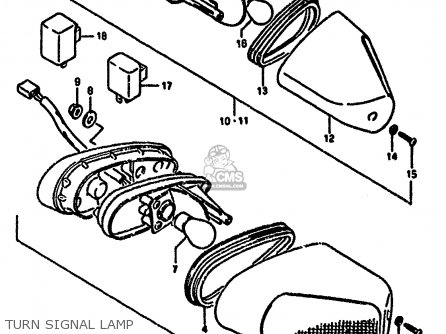 TURN SIGNAL LAMP - GSX1100F 1994 (R) (E02 E04 E15 E17 E18 E21 E22 E25 E34 E53)