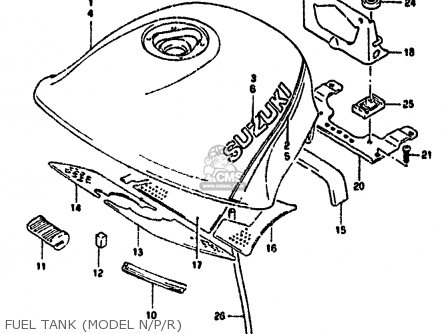 FUEL TANK (MODEL N/P/R) - GSX1100F 1994 (R) (E02 E04 E15 E17 E18 E21 E22 E25 E34 E53)