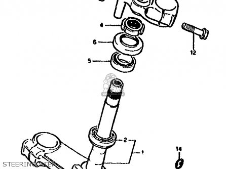STEERING STEM - GSX1100F 1994 (R) (E02 E04 E15 E17 E18 E21 E22 E25 E34 E53)