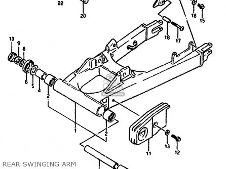 REAR SWINGING ARM - GSX1100F 1994 (R) (E02 E04 E15 E17 E18 E21 E22 E25 E34 E53)