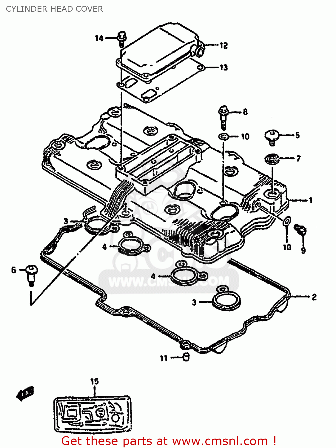 CYLINDER HEAD COVER GSX1100G 1991 (M) (E01 E02 E04 15 16 17 18 21 22 24 25 34 39 53)