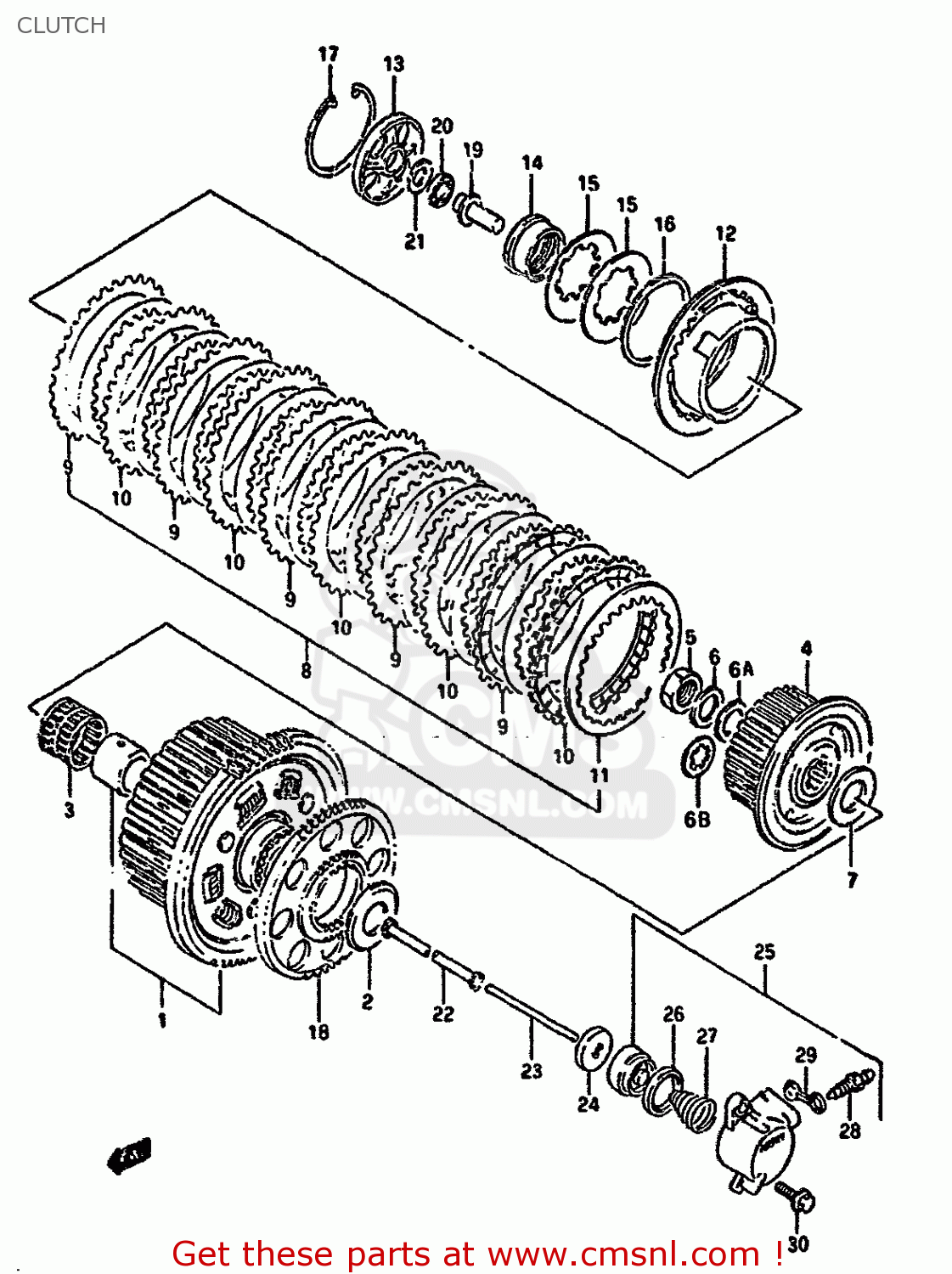 CLUTCH GSX1100G 1991 (M) (E01 E02 E04 15 16 17 18 21 22 24 25 34 39 53)
