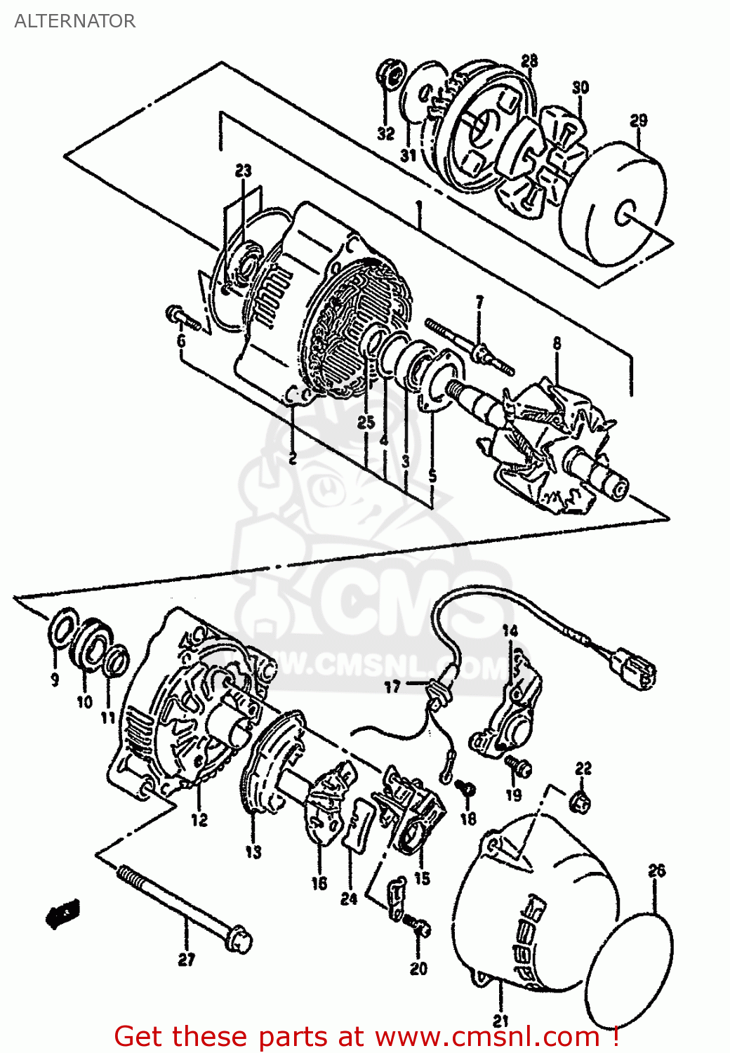 ALTERNATOR GSX1100G 1991 (M) (E01 E02 E04 15 16 17 18 21 22 24 25 34 39 53)