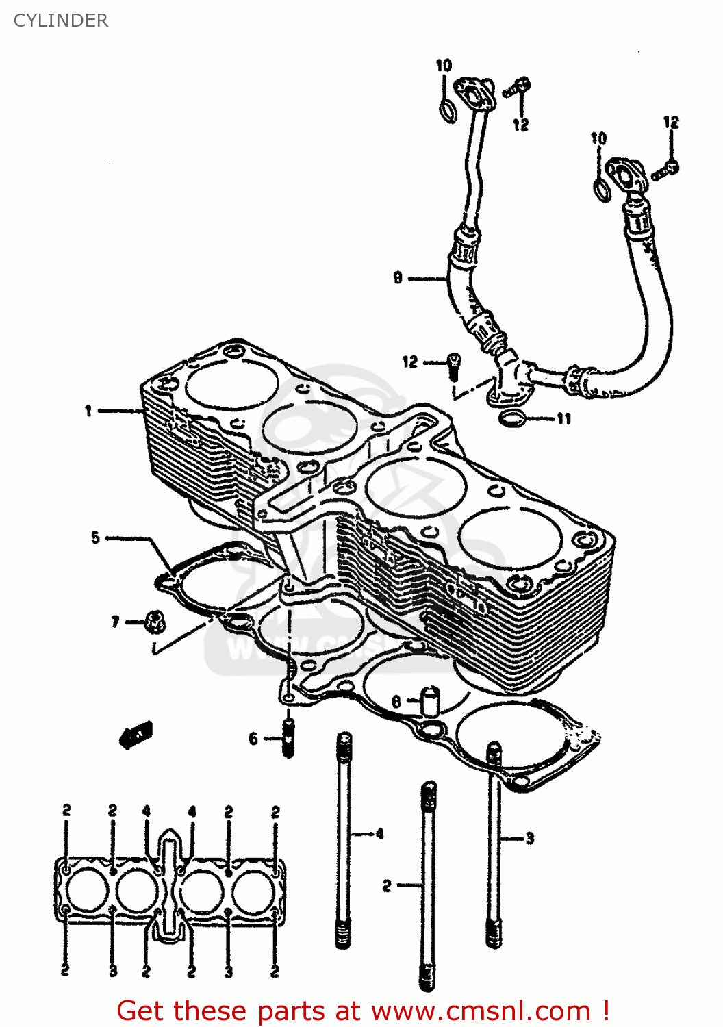 CYLINDER GSX1100G 1991 (M) (E01 E02 E04 15 16 17 18 21 22 24 25 34 39 53)