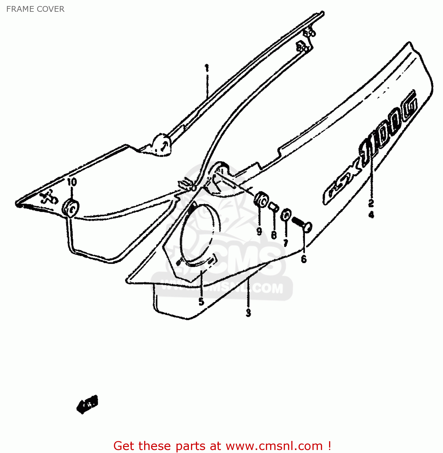 FRAME COVER GSX1100G 1991 (M) (E01 E02 E04 15 16 17 18 21 22 24 25 34 39 53)