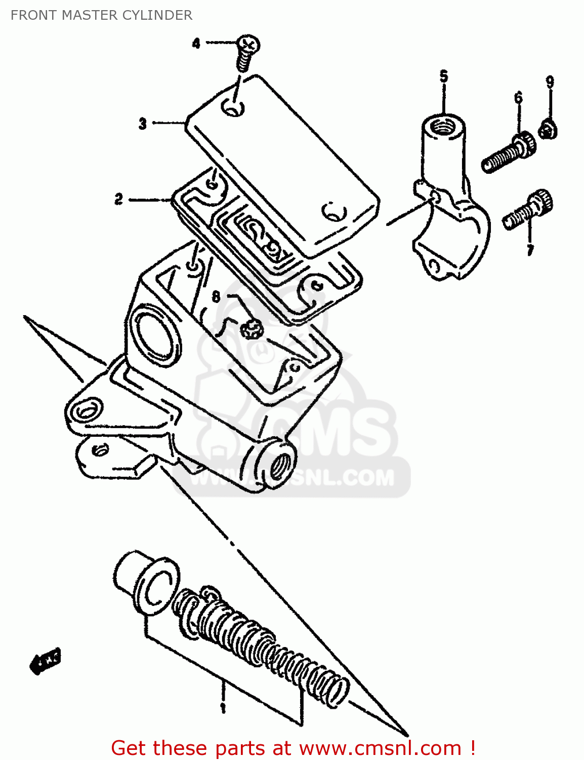 FRONT MASTER CYLINDER GSX1100G 1991 (M) (E01 E02 E04 15 16 17 18 21 22 24 25 34 39 53)