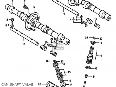CAM SHAFT-VALVE - GSX1100G 1991 (M) (E01 E02 E04 15 16 17 18 21 22 24 25 34 39 53)