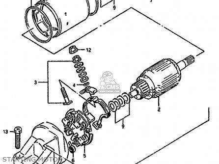 STARTING MOTOR - GSX1100G 1991 (M) (E01 E02 E04 15 16 17 18 21 22 24 25 34 39 53)