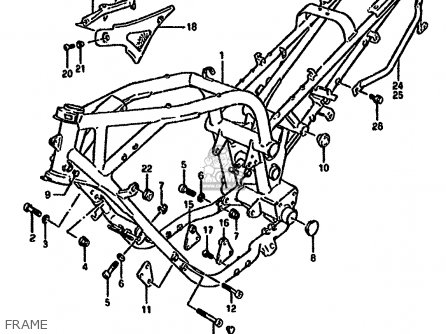 FRAME - GSX1100G 1991 (M) (E01 E02 E04 15 16 17 18 21 22 24 25 34 39 53)