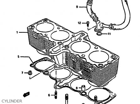 CYLINDER - GSX1100G 1991 (M) (E01 E02 E04 15 16 17 18 21 22 24 25 34 39 53)