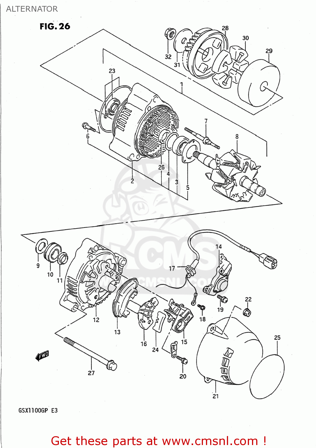 ALTERNATOR GSX1100G 1991 (M) USA (E03)