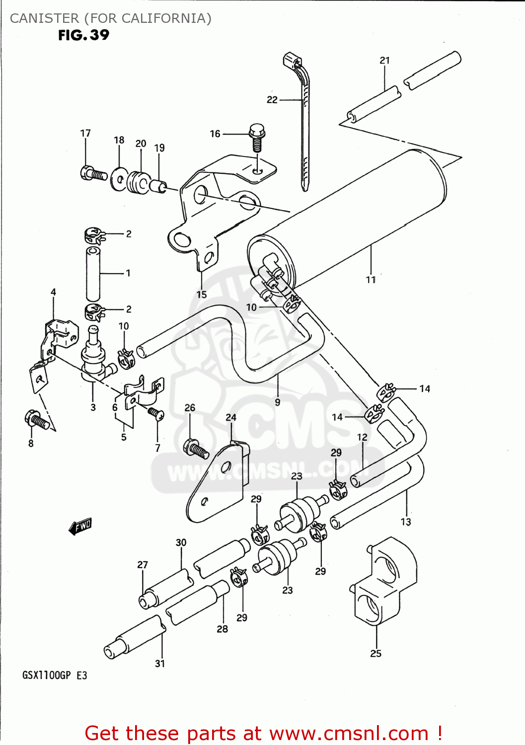 CANISTER (FOR CALIFORNIA) GSX1100G 1991 (M) USA (E03)