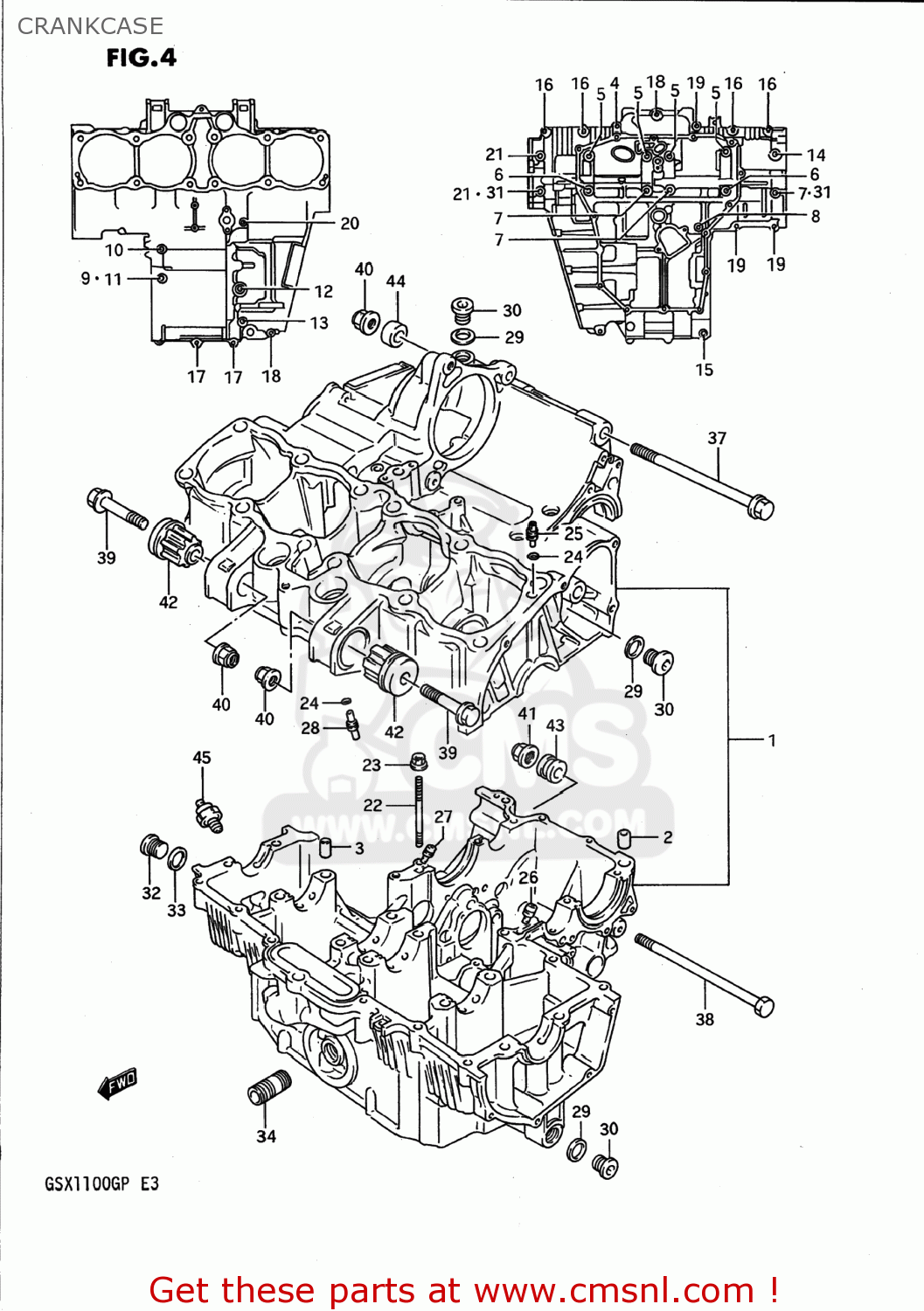 CRANKCASE GSX1100G 1991 (M) USA (E03)
