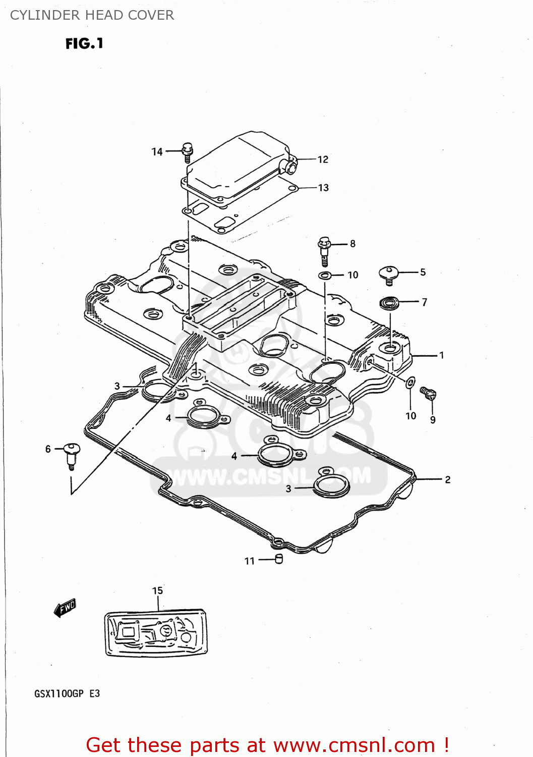 CYLINDER HEAD COVER GSX1100G 1991 (M) USA (E03)