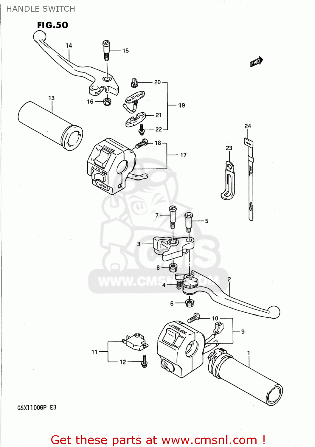 HANDLE SWITCH GSX1100G 1991 (M) USA (E03)