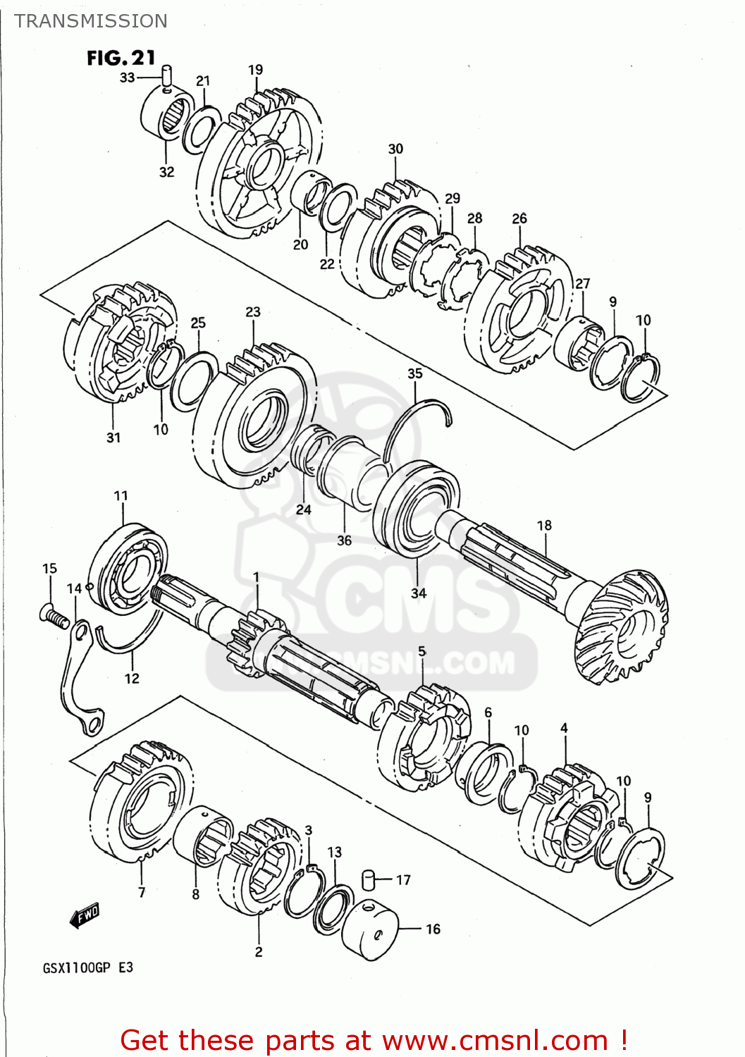 TRANSMISSION GSX1100G 1991 (M) USA (E03)