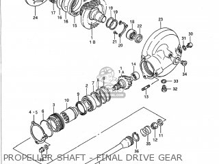 PROPELLER SHAFT - FINAL DRIVE GEAR - GSX1100G 1991 (M) USA (E03)